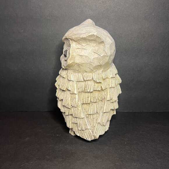 Decorative Grey Resin Rustic Textured Screech Owl Sculpture Statue Figure 6.25" - Picture 2 of 7